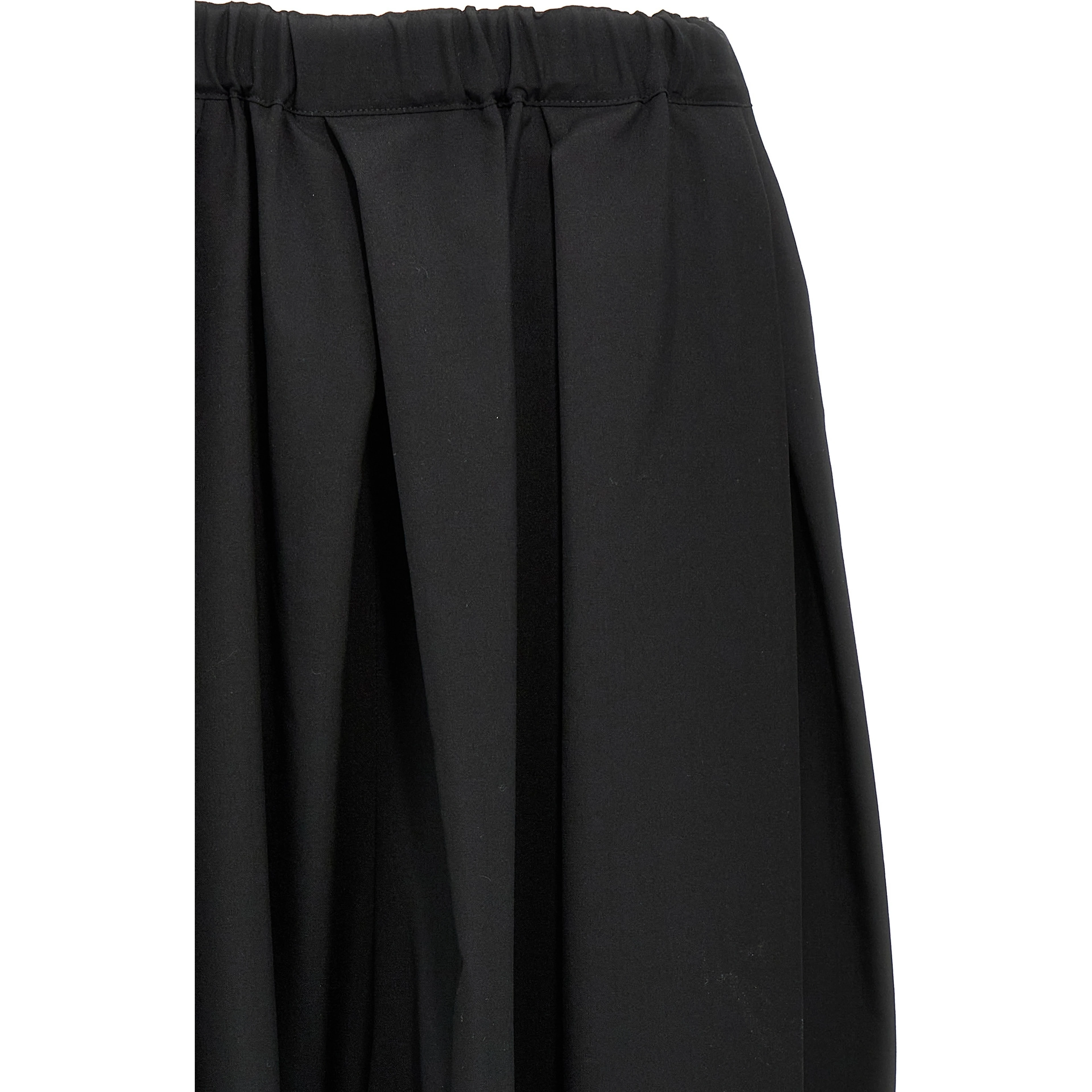 Black Wool Midi Skirt