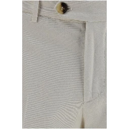White Cotton Casual Pants