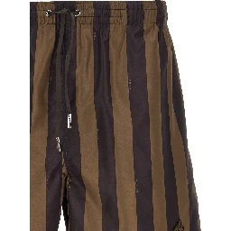 Brown Polyester Swim Shorts