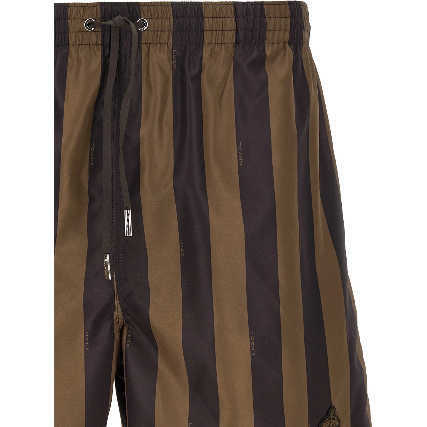Brown Polyester Swim Shorts
