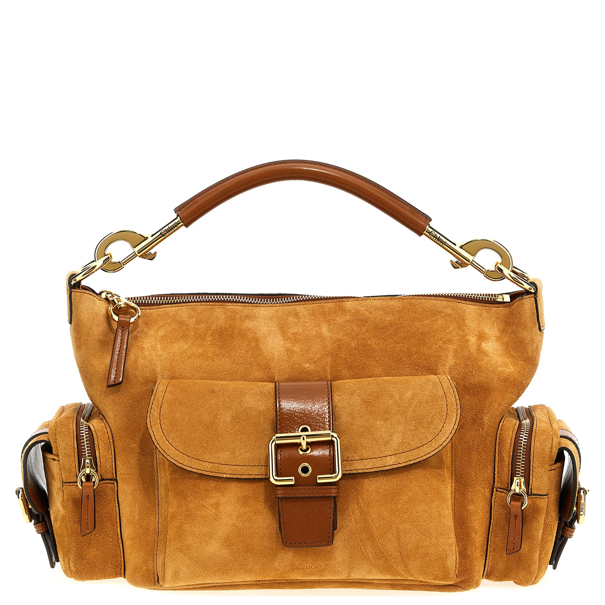 Brown Calfskin Shoulder Bag