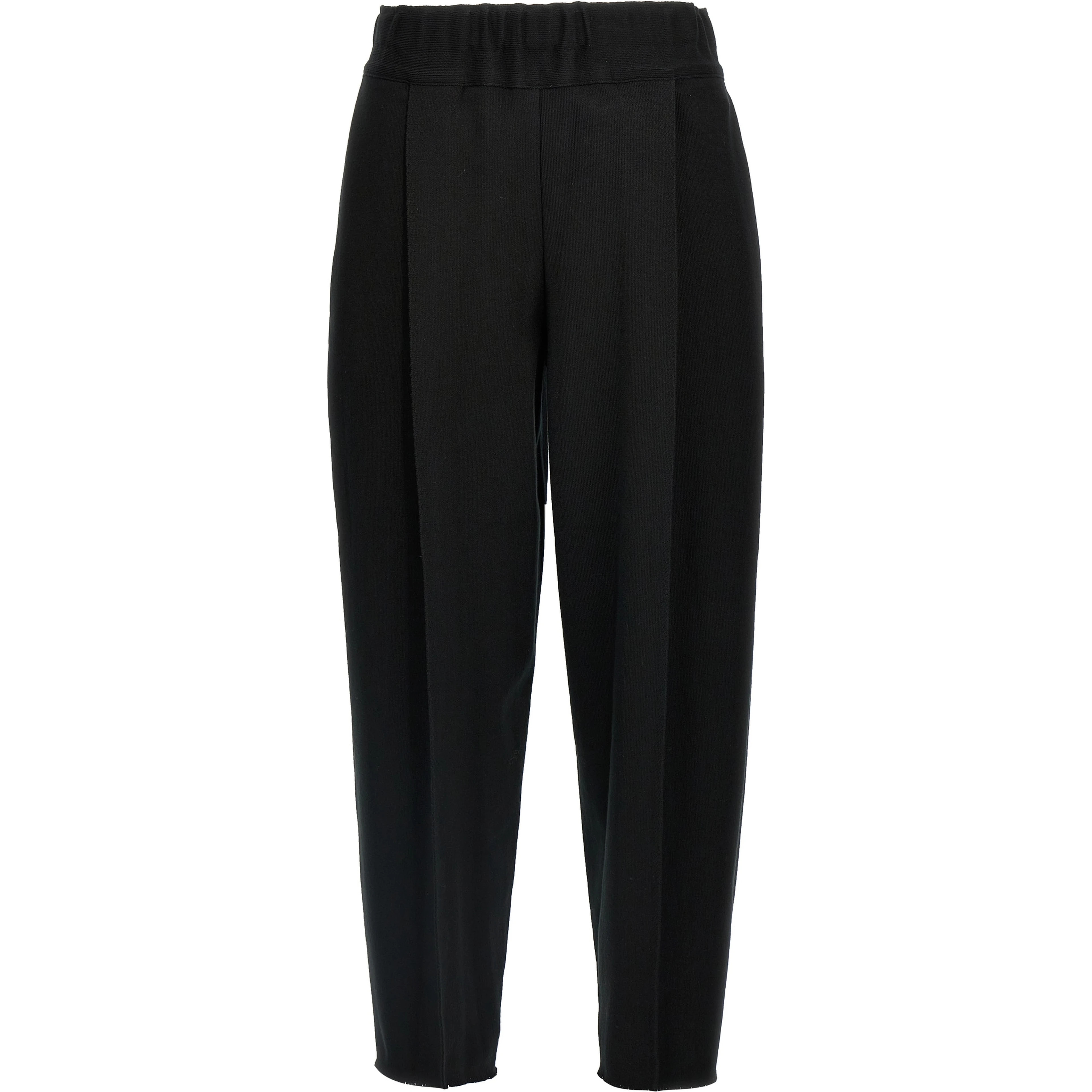 Black Cotton Casual Pants