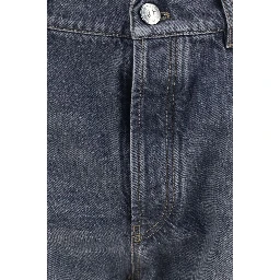 Gray Cotton Straight-Leg Jeans