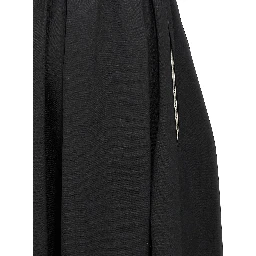 Black Wool Midi Skirt