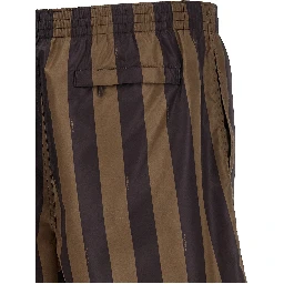 Brown Polyester Swim Shorts
