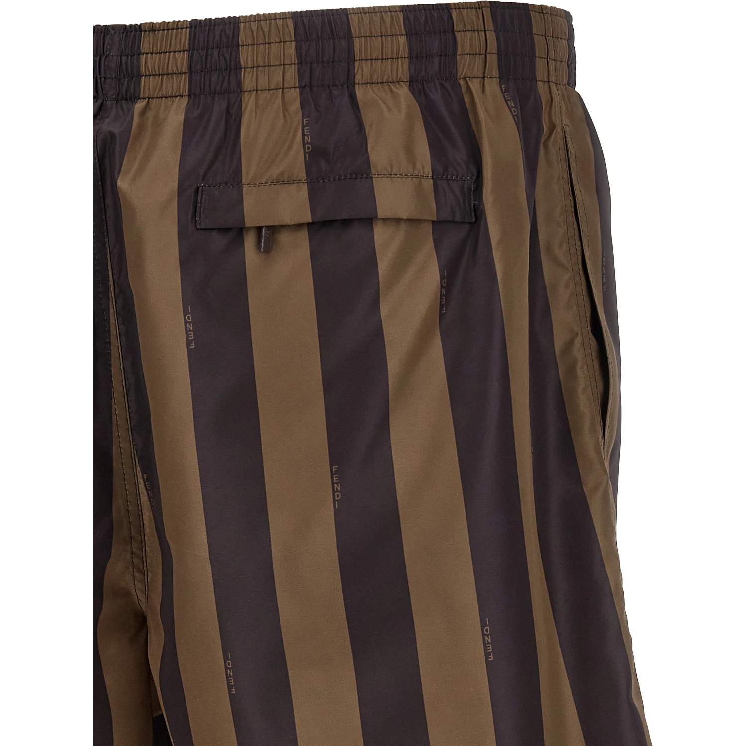 Brown Polyester Swim Shorts