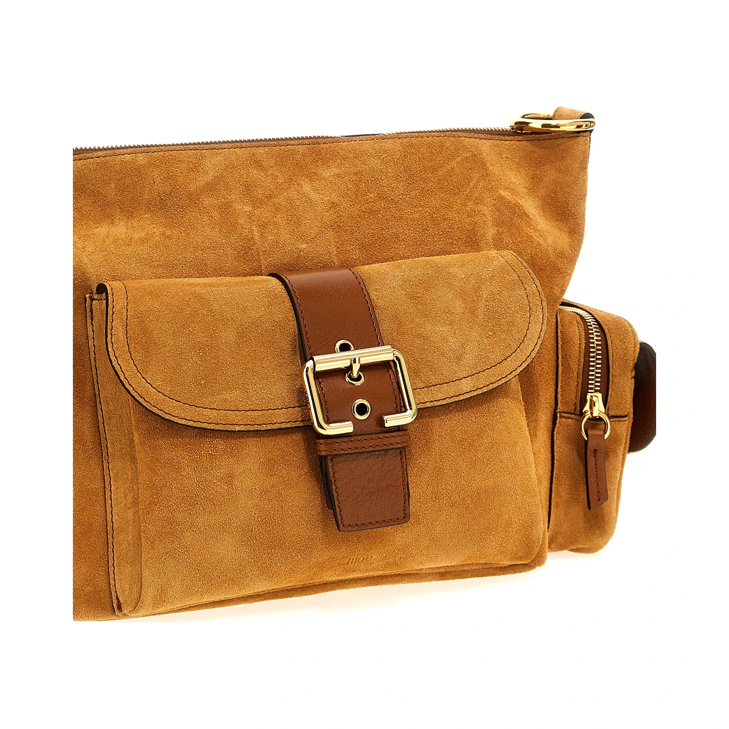 Brown Calfskin Shoulder Bag