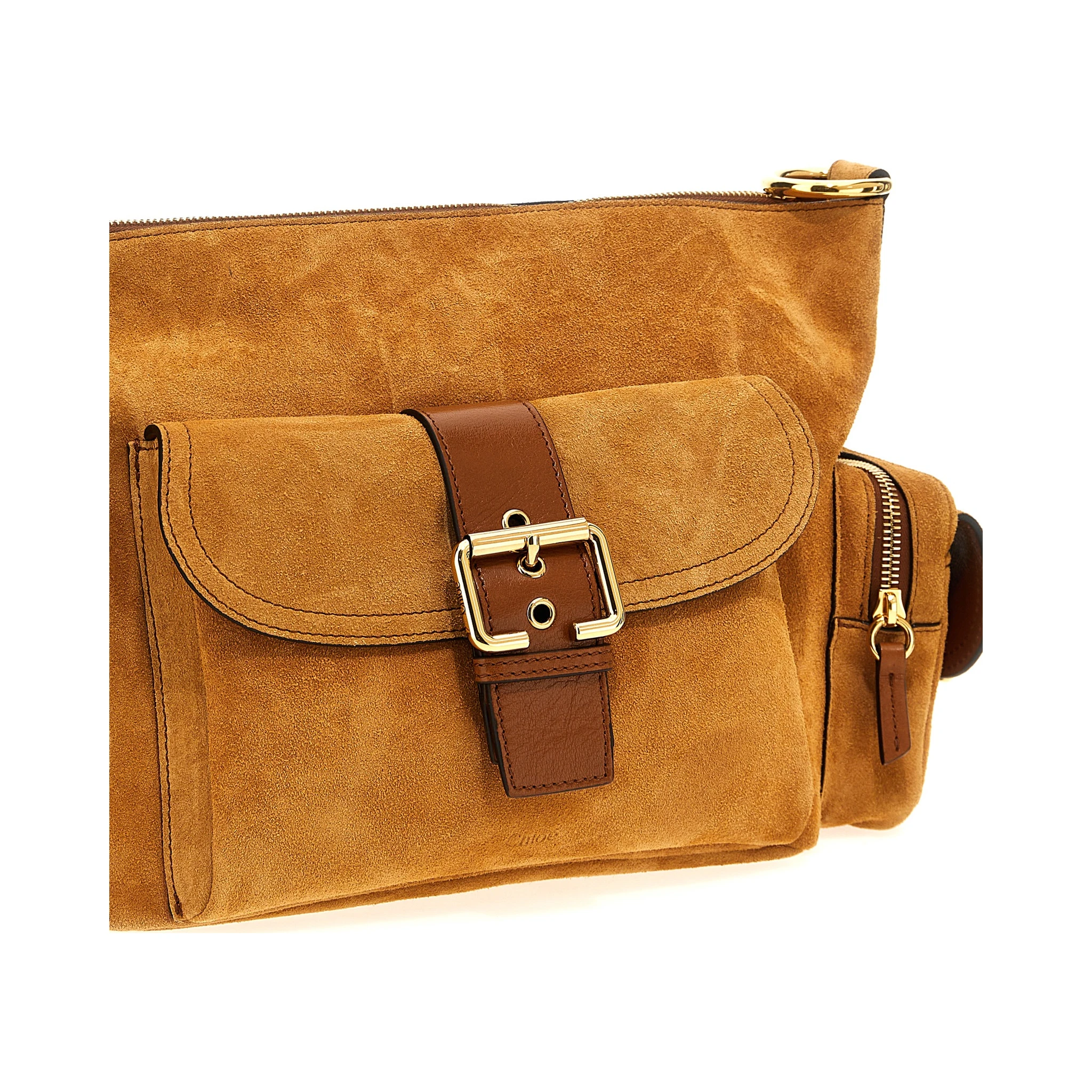 Brown Calfskin Shoulder Bag