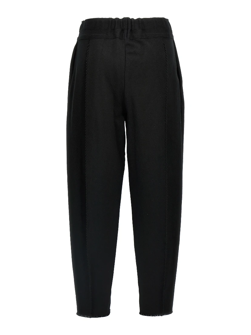 Black Cotton Casual Pants