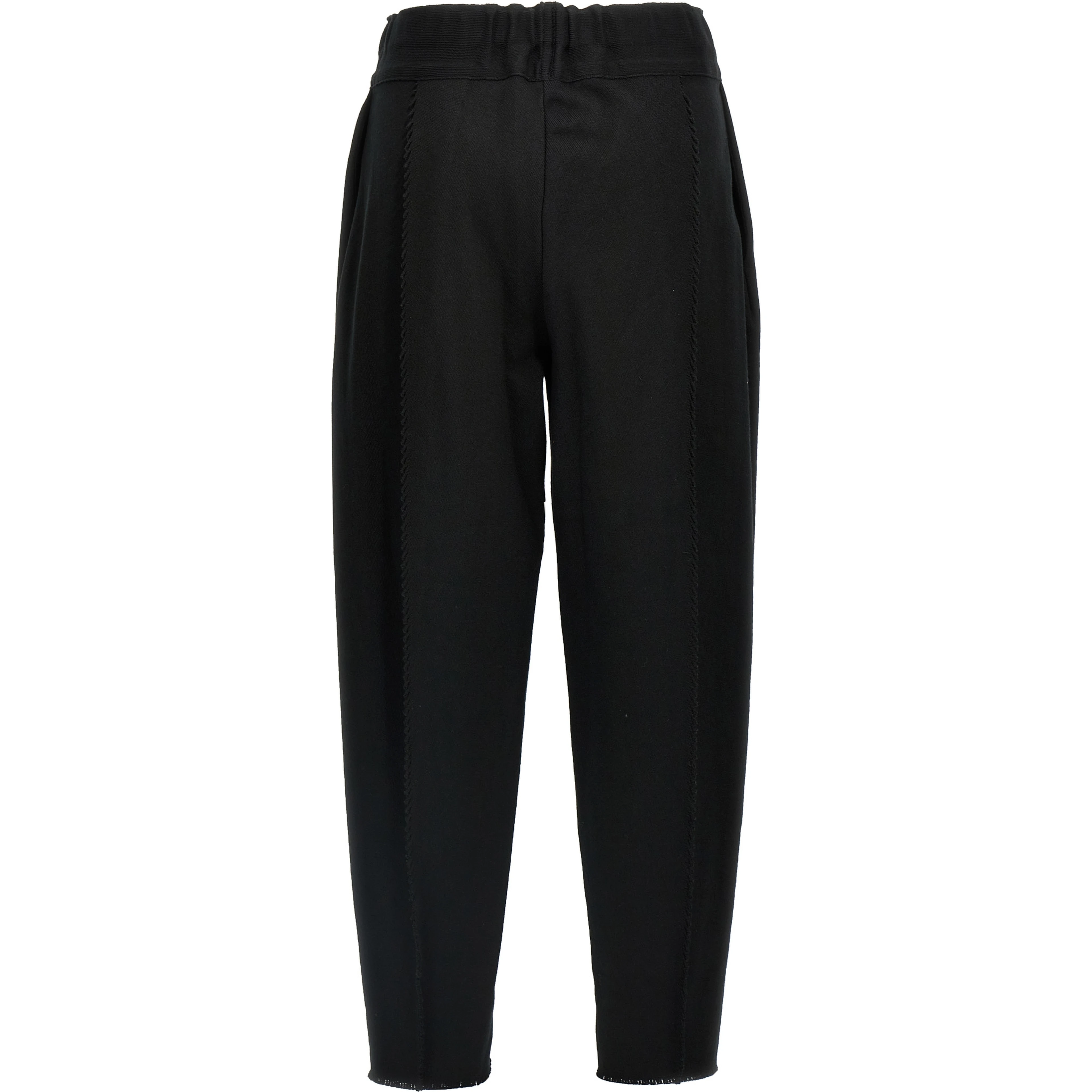 Black Cotton Casual Pants