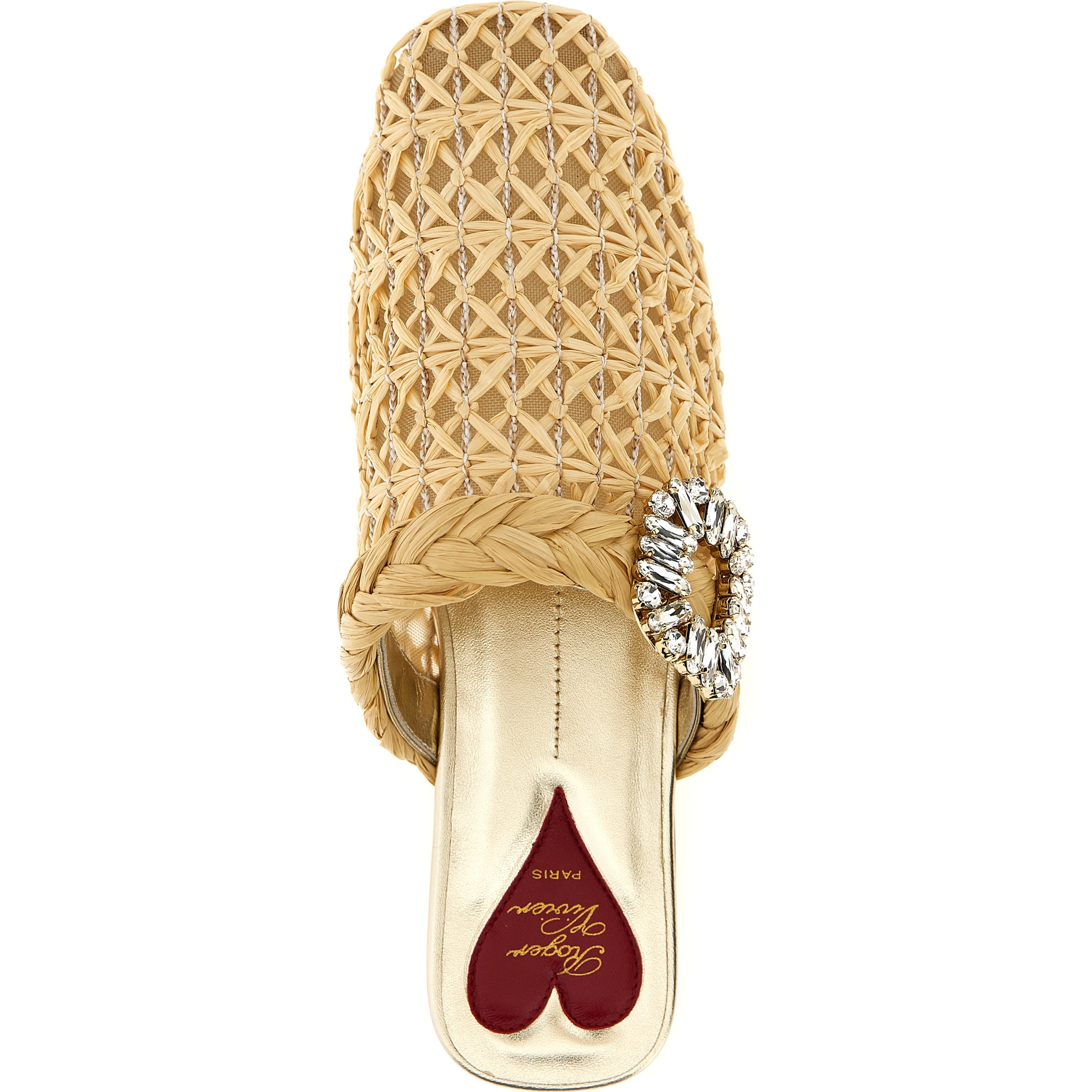 Beige Raffia Mules