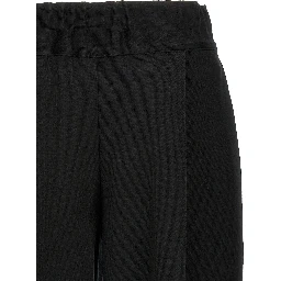 Black Cotton Casual Pants