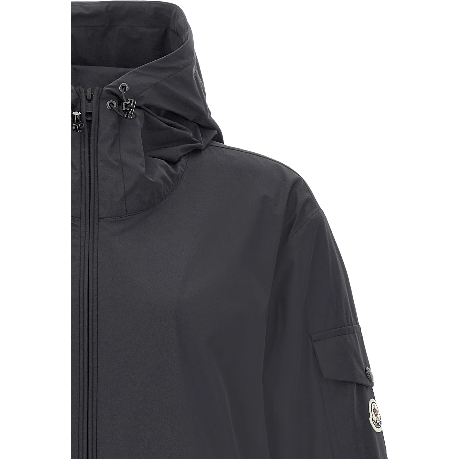 Black Polyester Shell Jacket