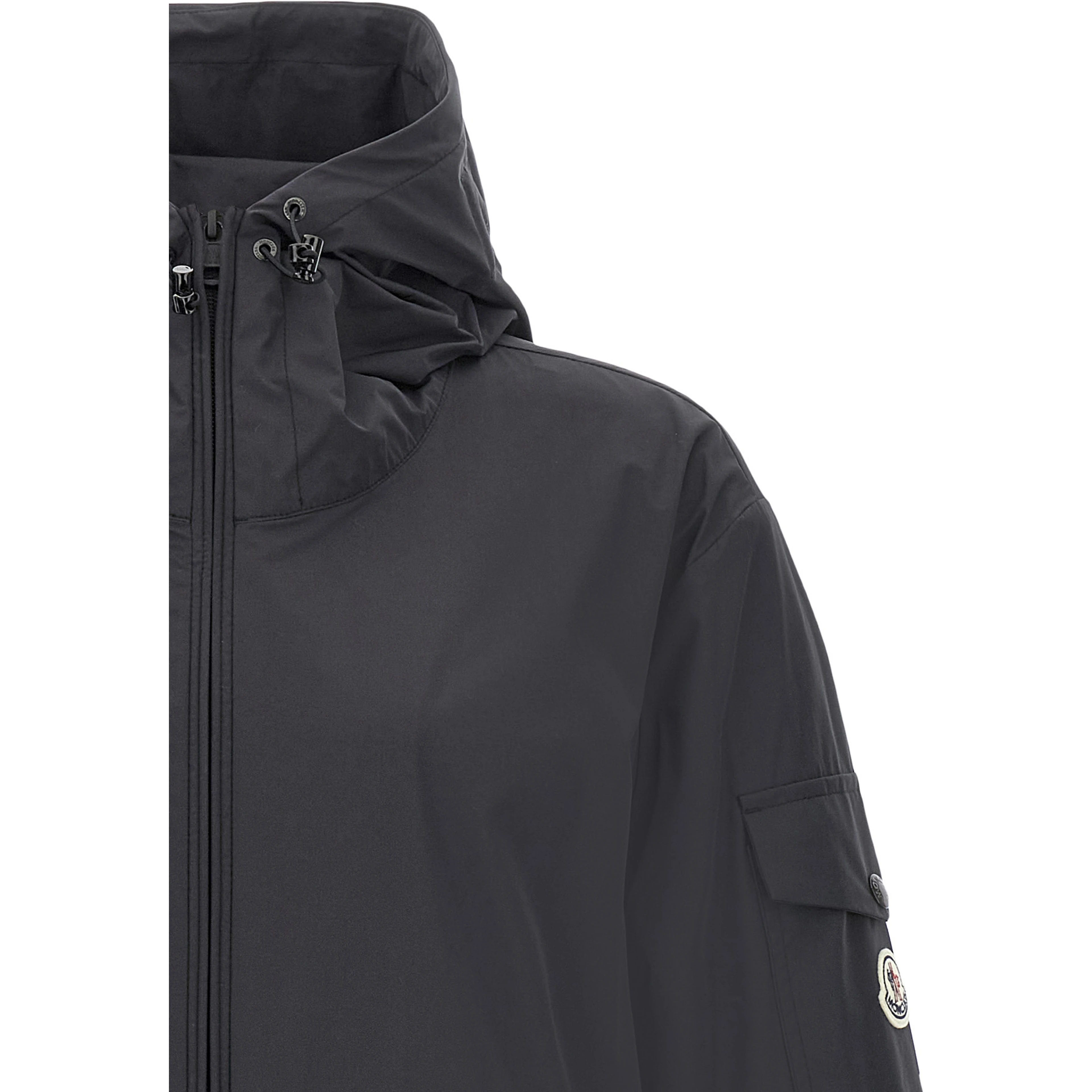 Black Polyester Shell Jacket