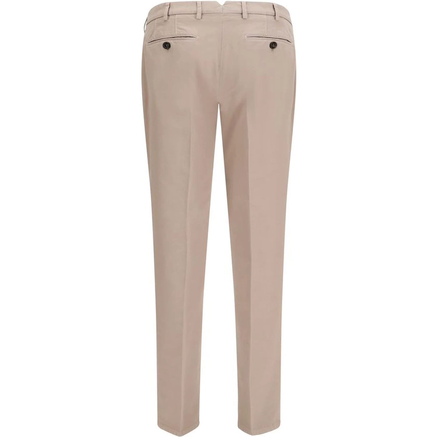 Beige Cotton Casual Pants