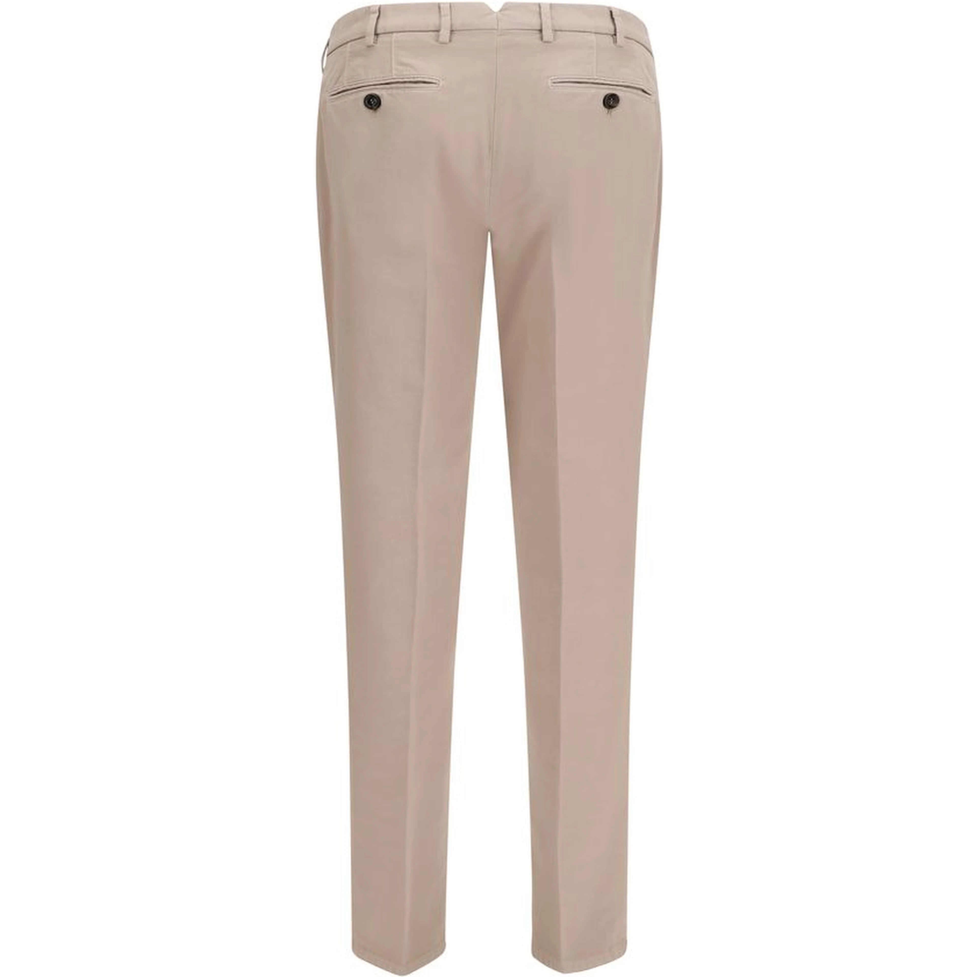 Beige Cotton Casual Pants