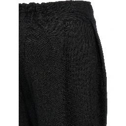 Black Cotton Casual Pants