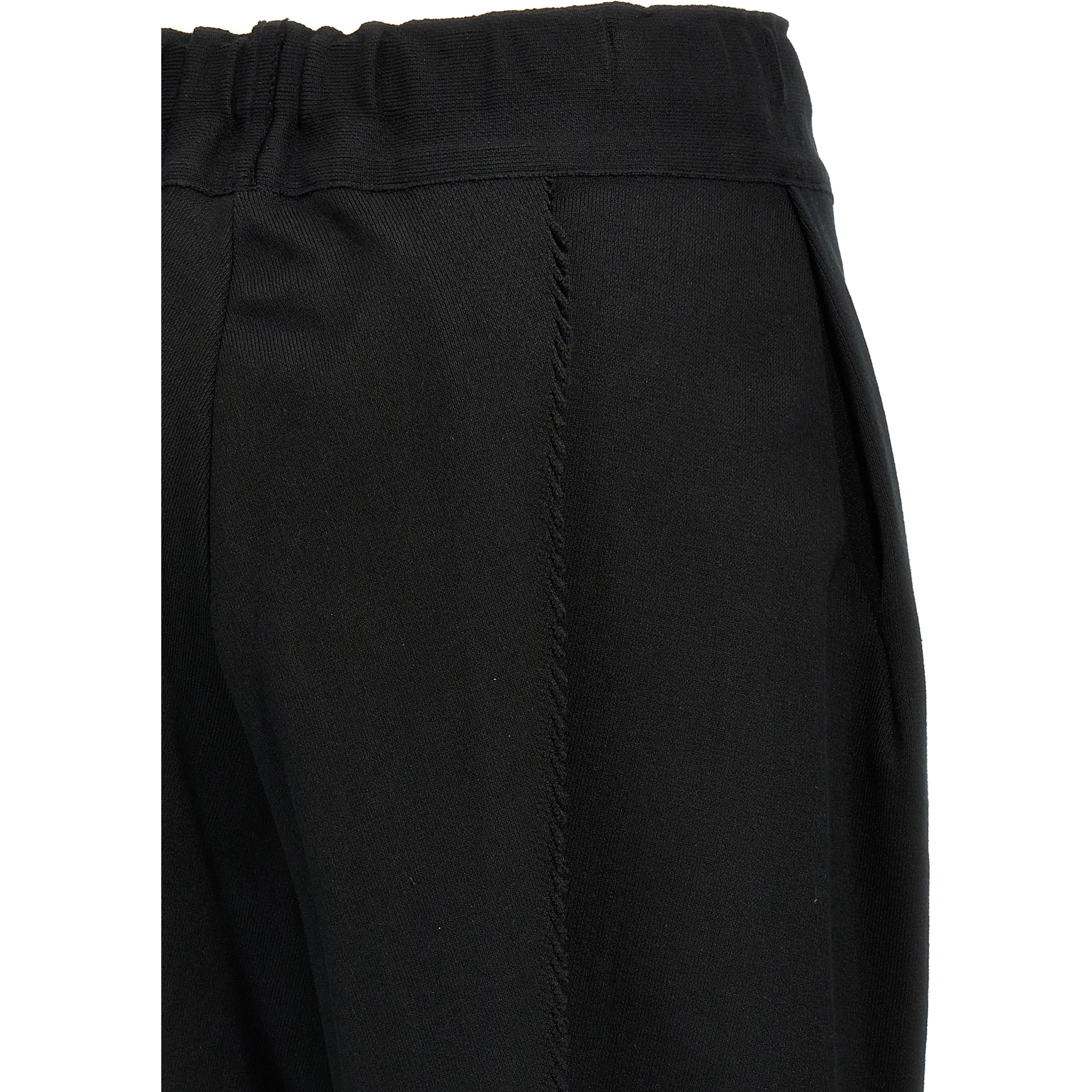 Black Cotton Casual Pants