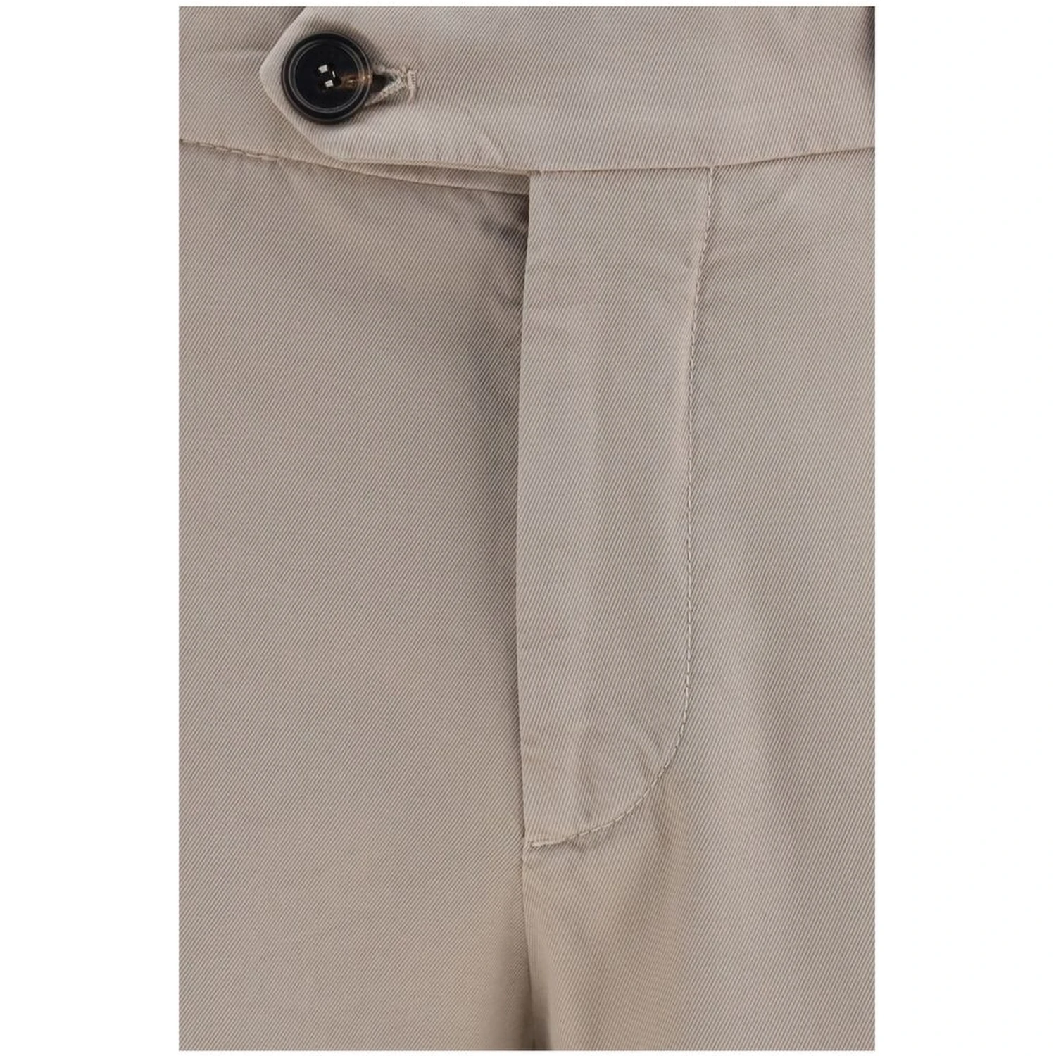 Beige Cotton Casual Pants