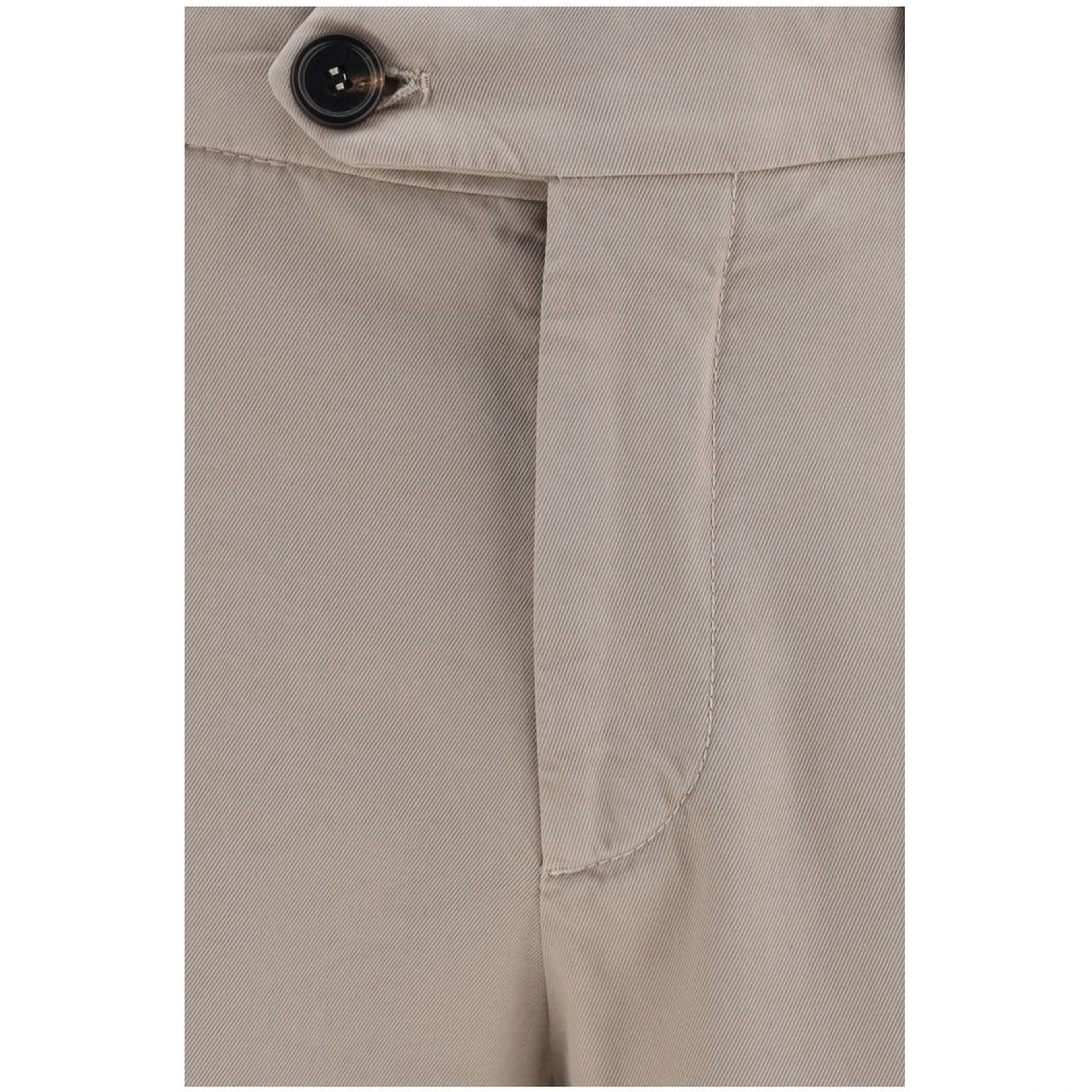 Beige Cotton Casual Pants