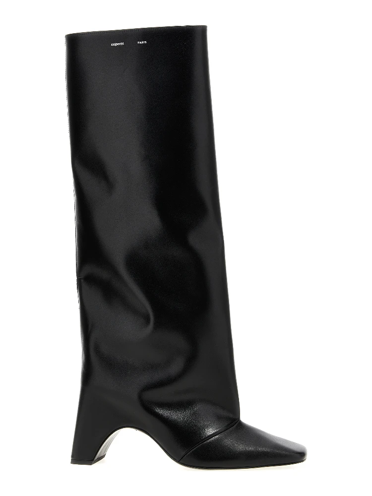 Black Cowhide Over The Knee