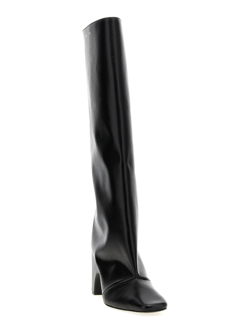 Black Cowhide Over The Knee