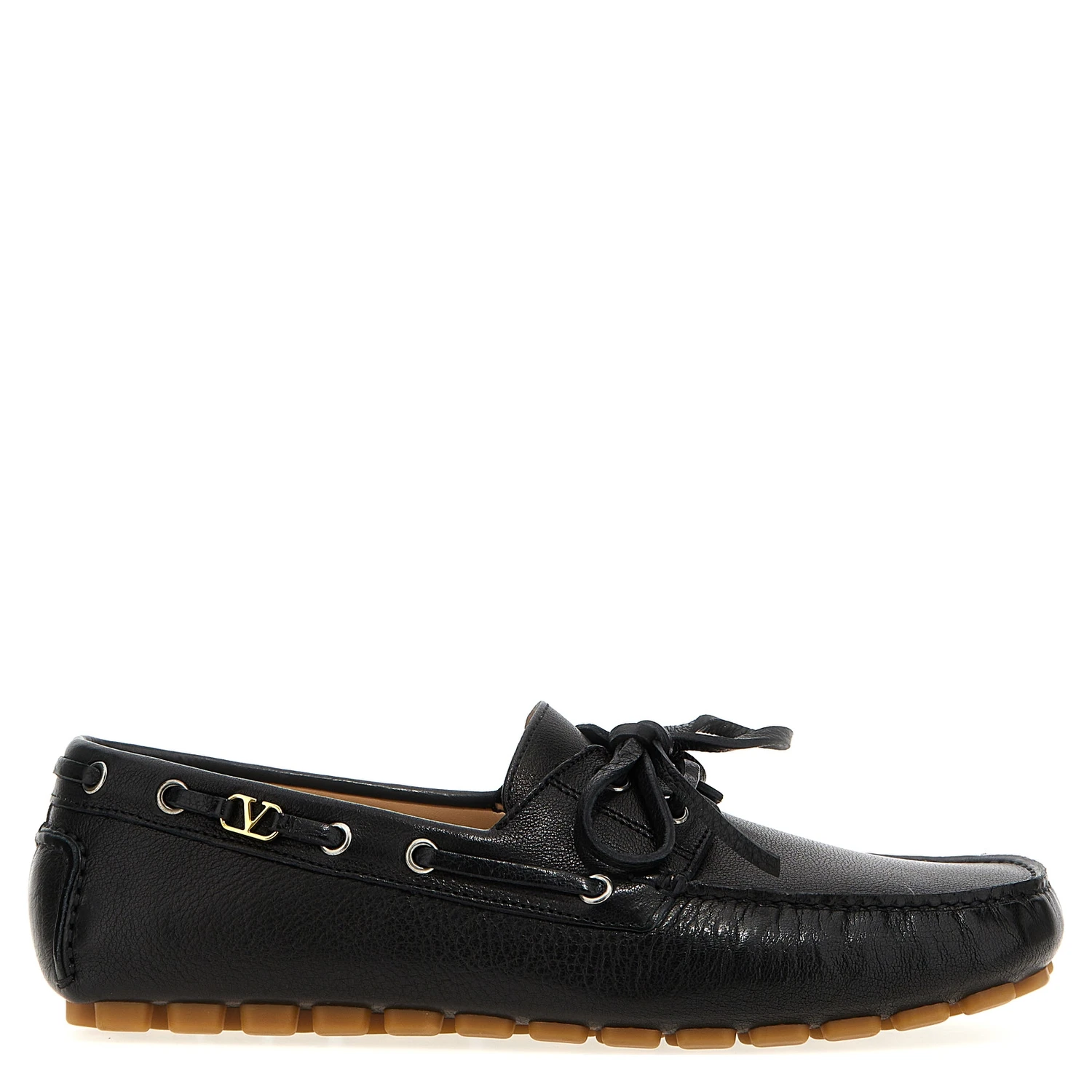 Black Buffalo Leather Slip-On Loafers