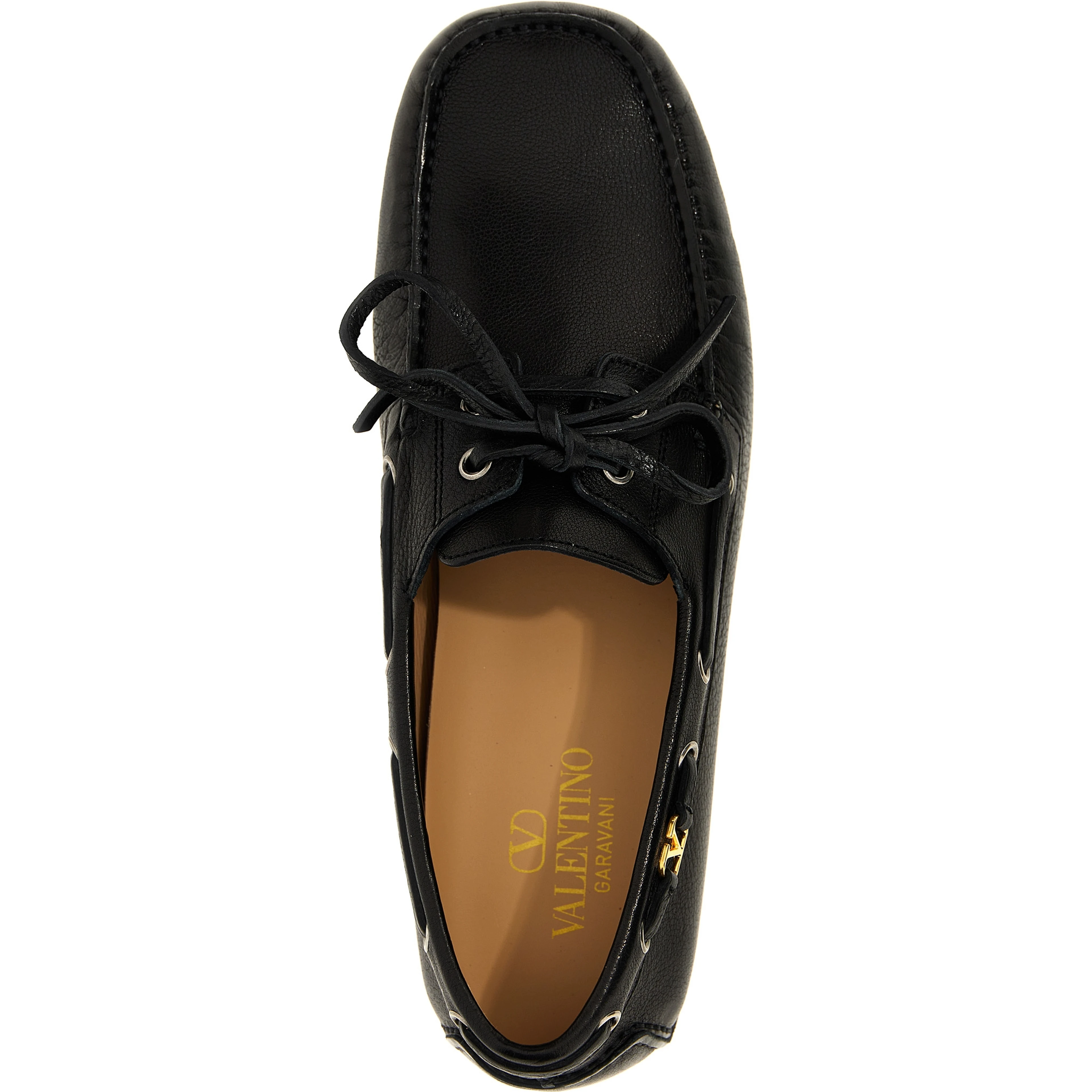 Black Buffalo Leather Slip-On Loafers