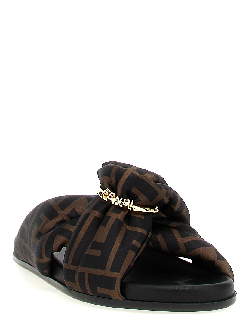 Brown Polyester Slides