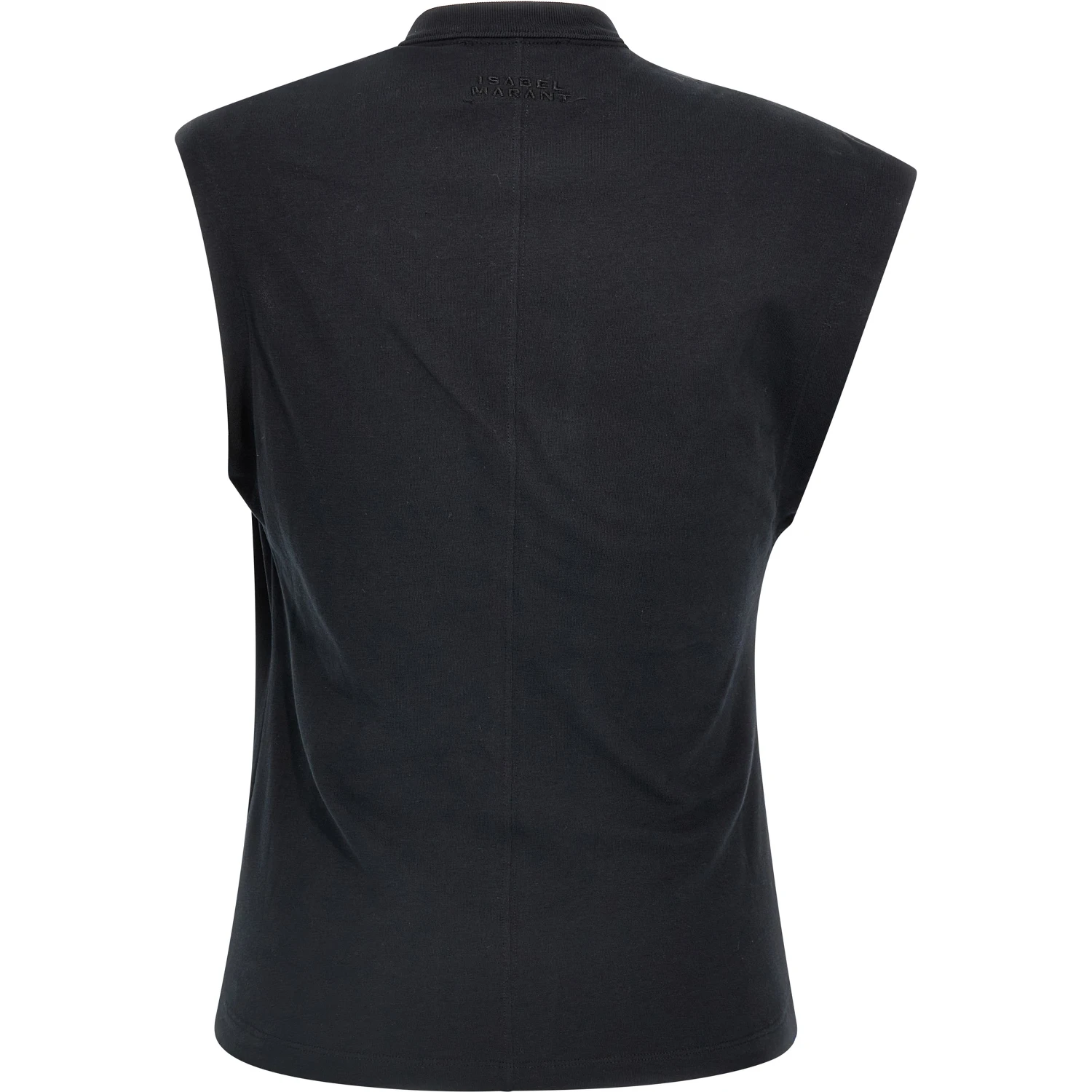 Black Cotton Sleeveles T-Shirt