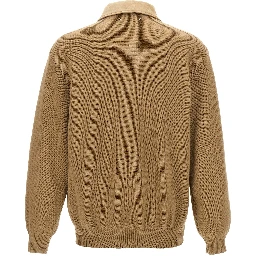 Beige Cowhide Leather Jacket
