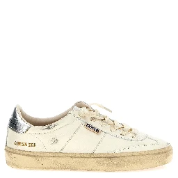 Silver Lamb Leather Low Top Sneakers