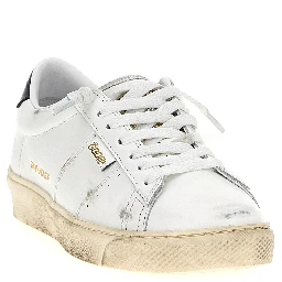 Blue Cowhide Low Top Sneakers