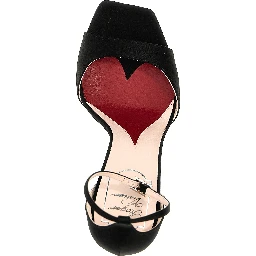 Black Viscose Stiletto Heel Sandals