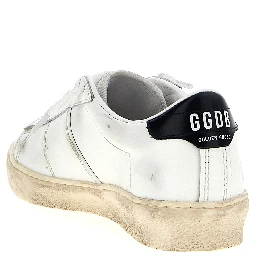 Blue Cowhide Low Top Sneakers