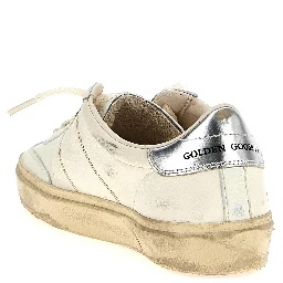 Silver Lamb Leather Low Top Sneakers