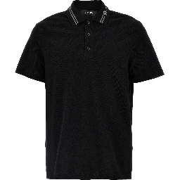 Black Cotton Polo Shirt