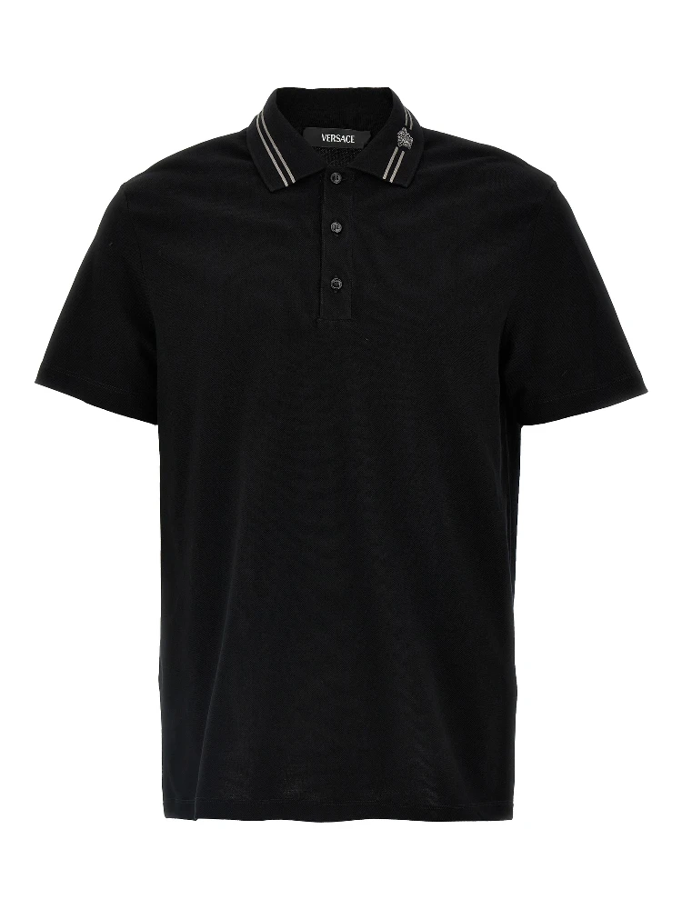 Black Cotton Polo Shirt