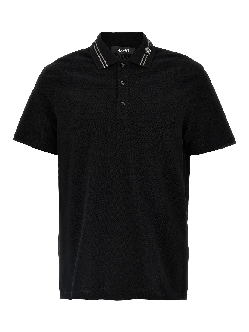 Black Cotton Polo Shirt