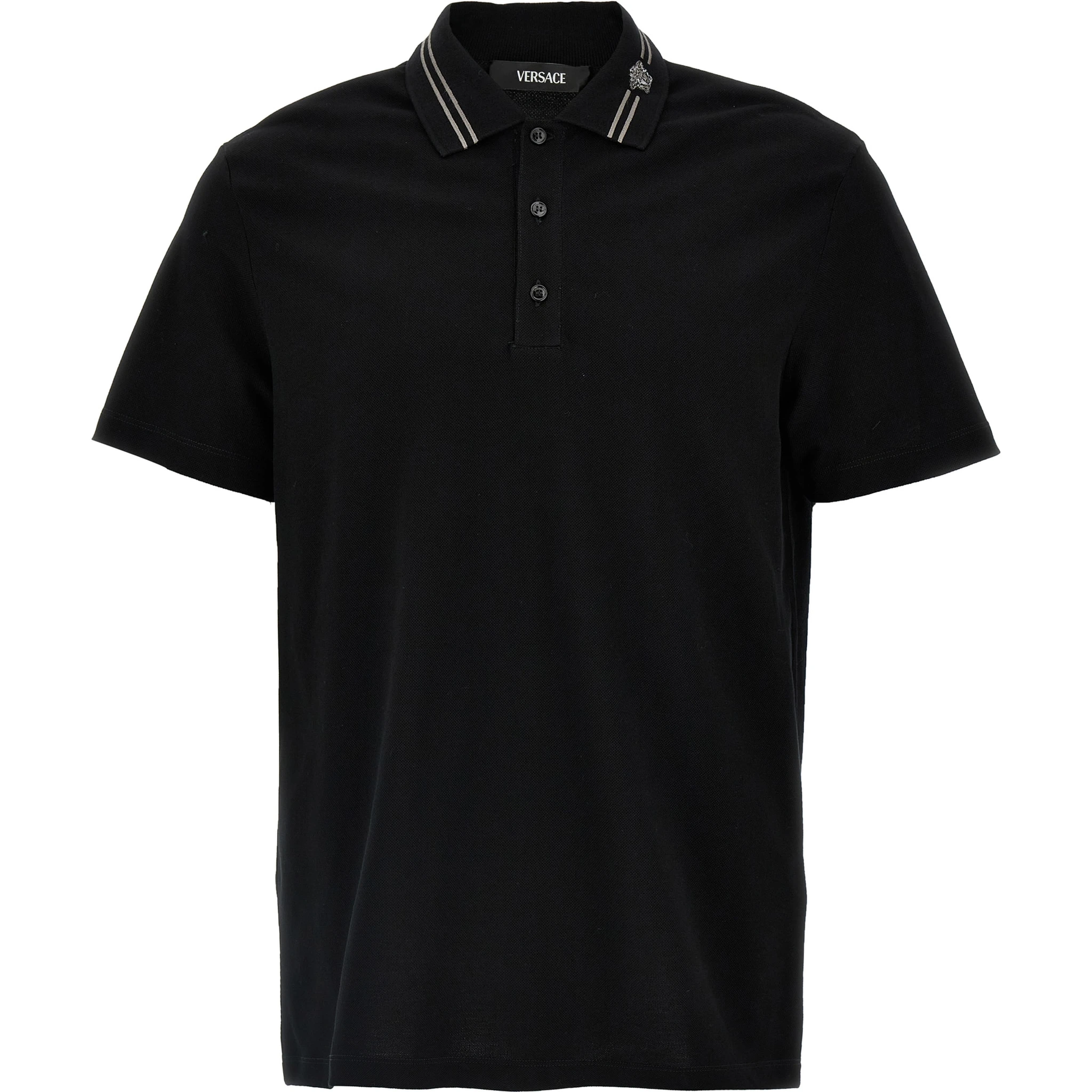 Black Cotton Polo Shirt
