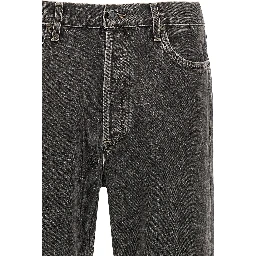 Gray Cotton Straight-Leg Jeans
