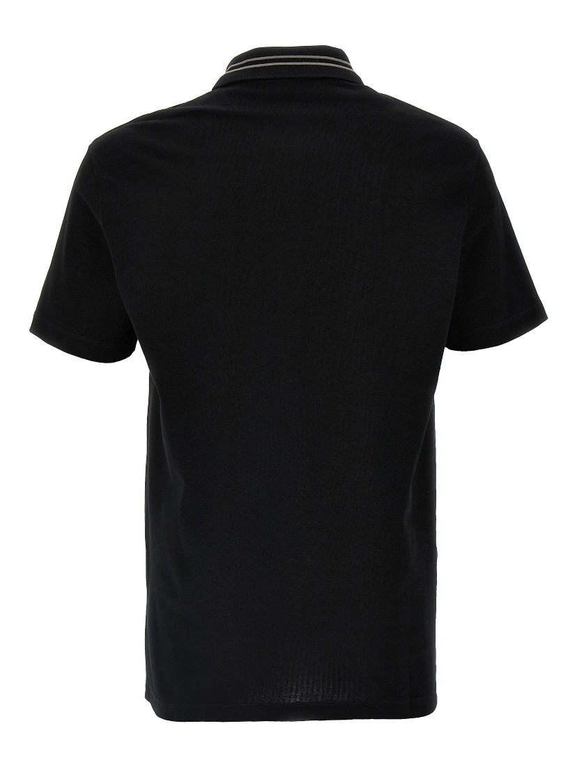 Black Cotton Polo Shirt