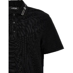 Black Cotton Polo Shirt