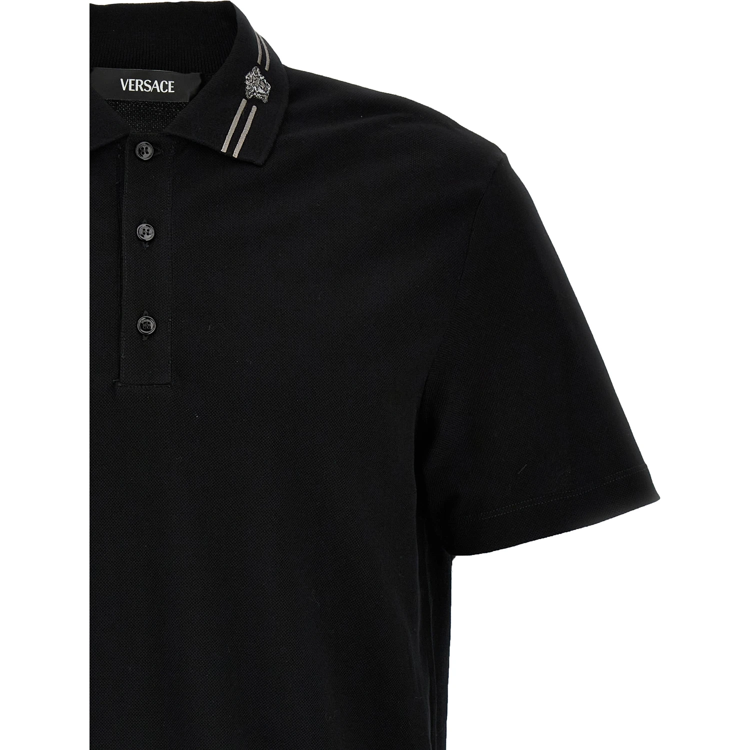 Black Cotton Polo Shirt