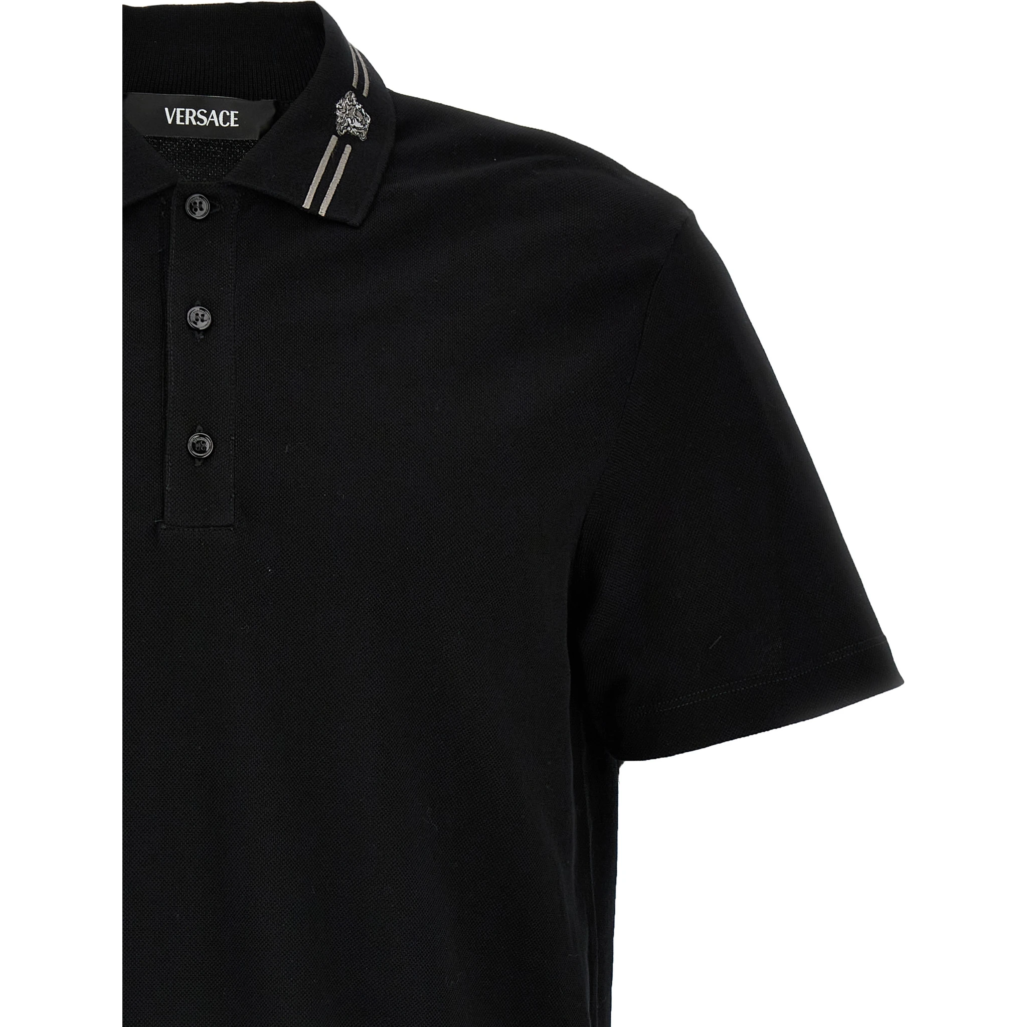 Black Cotton Polo Shirt