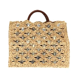 Beige Raffia Handbag