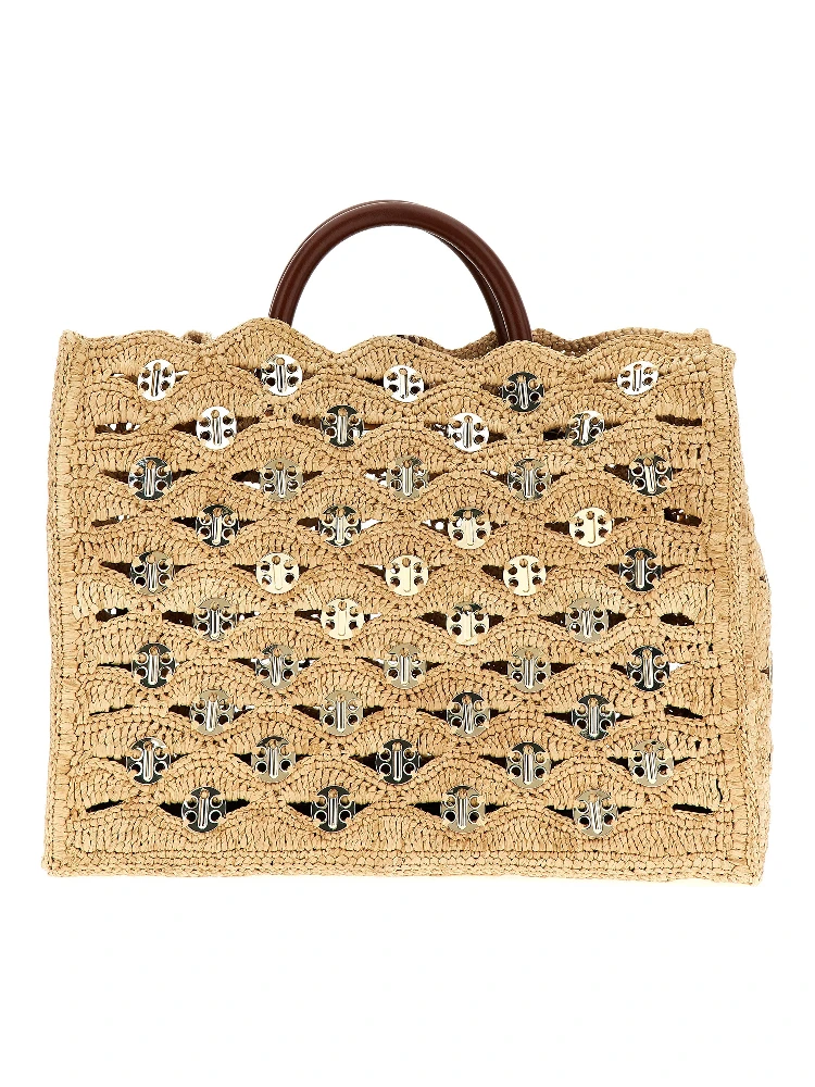 Beige Raffia Handbag