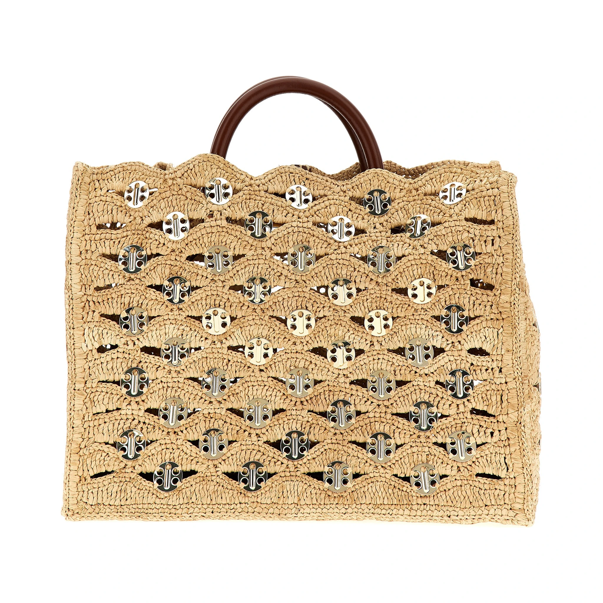 Beige Raffia Handbag