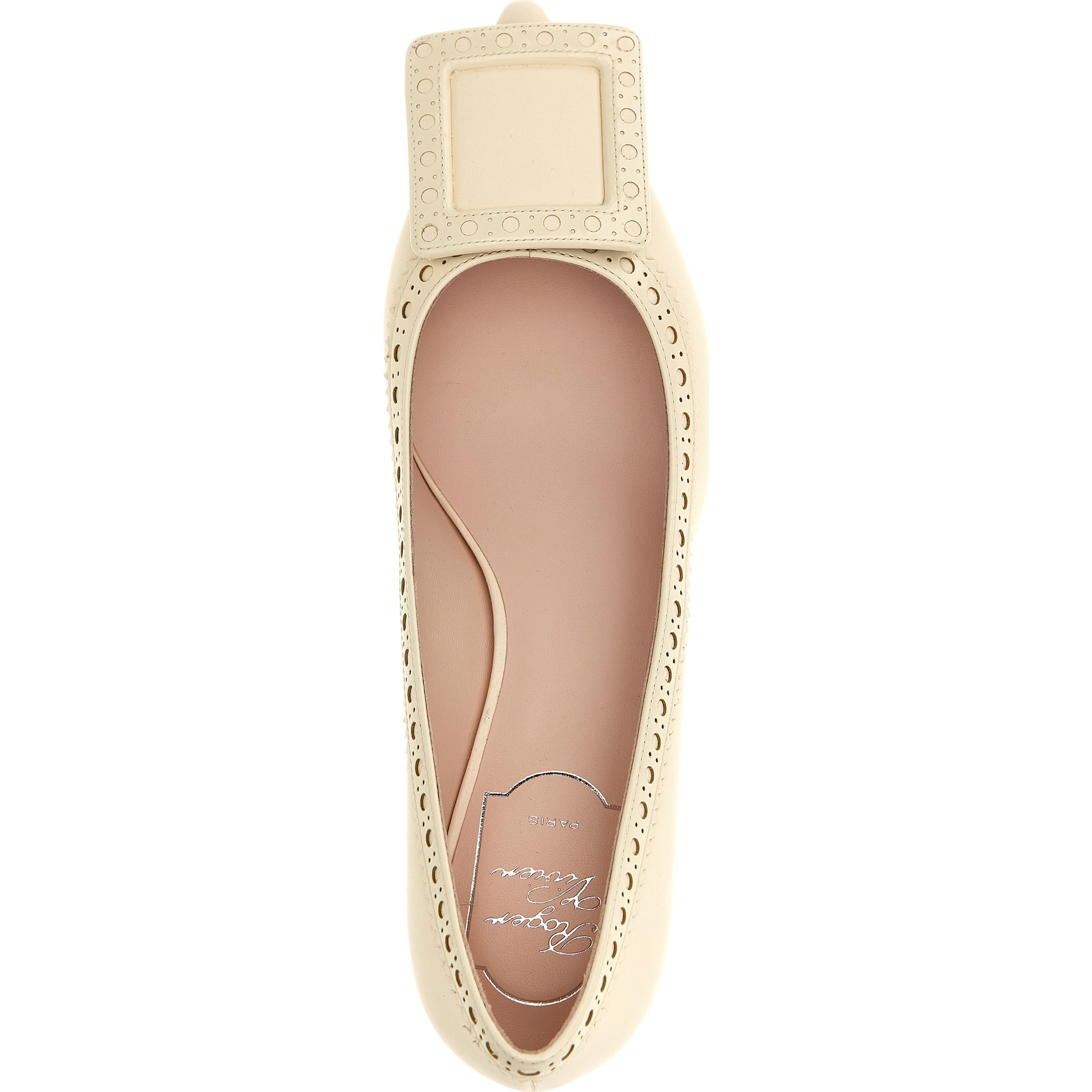 White Lamb Leather Mid Heel Pumps
