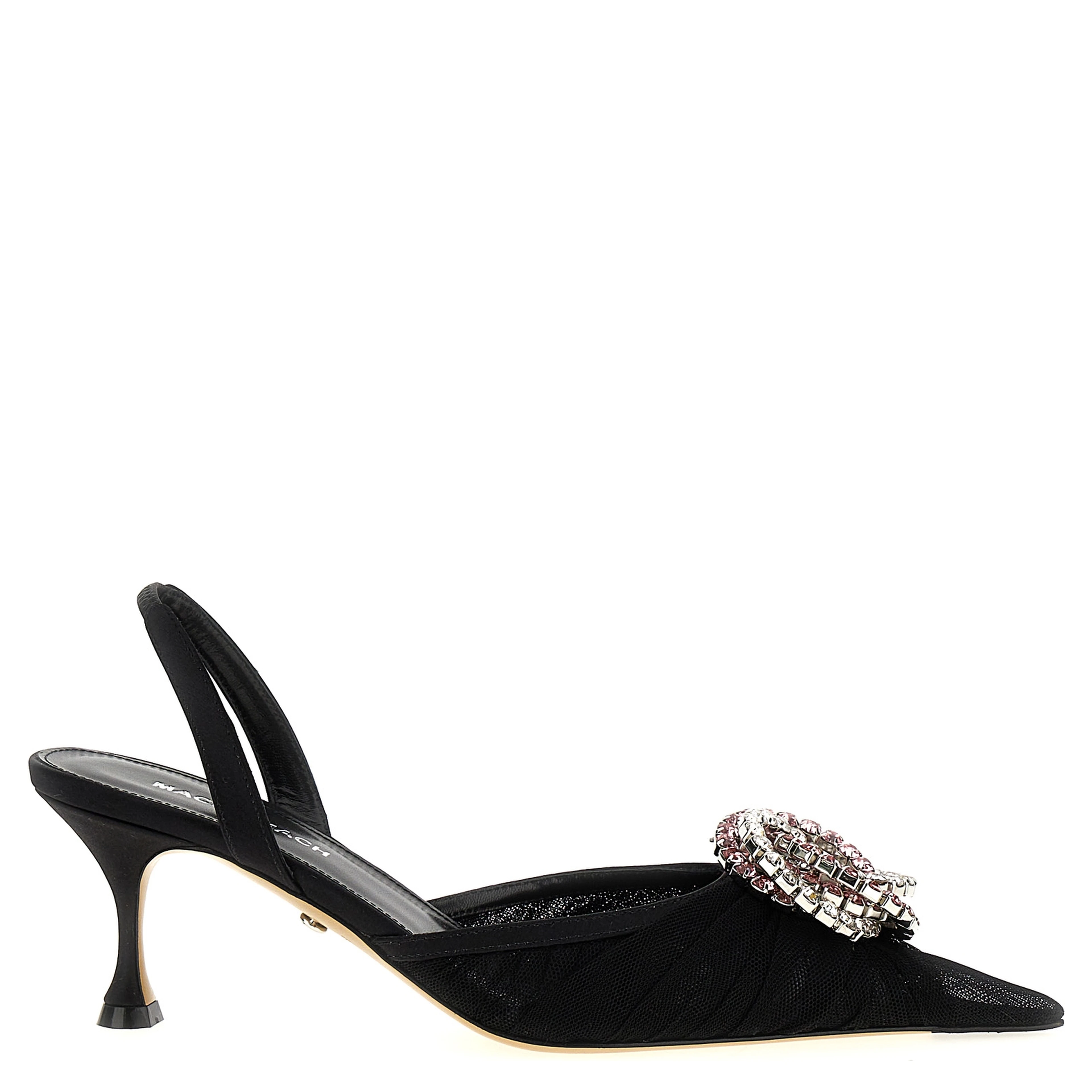 Black Polyamide Mid Heel Pumps